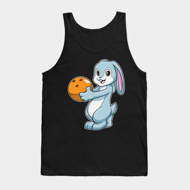 Rabbit at Bowling with Bowling ball Tank Top by Markus Schnabel